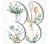 Kitchen Round Metal Hob Covers Dining Room 4-Piece Stove Plate Cooker Hob Covers for Electric Cookers Top Burner Gas Range Oven Protector Kitchen Tools Accessories Modern Cooktop Kitchen Decor