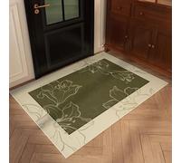 Kitchen Rug 40X60Cm+40X120Cm Dark Green 2 Piece Kitchen Floor Mats Non Slip Oil Resistant Washable,Anti Fatigue Waterproof Leather For Standing Desk, Office