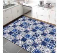 Kitchen Rug 40X60Cm Blue Pink 2 Piece Kitchen Mats For Floor, Rugs Waterproof Leather, Non-Slip,Oilresistant,Comfortable & Durable For Office, Kitchens