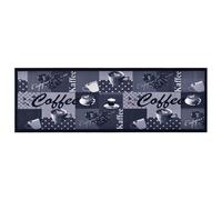 vidaXL Kitchen Carpet Washable Coffee Blue Hallway Rug Mat Non Slip Runner