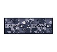 Kitchen Rug Coffee Blue Velvet Runner 45x150 cm Non-Slip Washable Soft UltraSoft