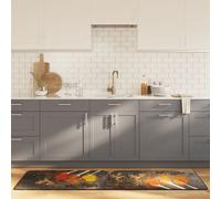 vidaXL Soft Velvet Kitchen Rug - Machine Washable, Multi-Coloured Decorative Floor Mat with Anti-Slip PVC Backing (Size: 60 x 180 cm)