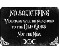 Kitchen Rug Non Slip No Soliciting Violators Will Be Sacrificed to The Old Gods Not The New Entrance Rug Inside Floor Mats for Home Bedroom Kitchen Front Porch Welcome Doormat_20 x 32 Inches