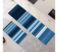 Kitchen Rug Set 2 Piece 30x50cm+30x90cm super Absorbent kitchen mat, Quick Drying hallway runner rug, carpet runners Anti Fatigue non-Slip Washable Door Floor Mat for Bathroom Home Decor Stripes 6-448