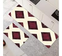 Kitchen Rug Set 2 Piece 40x60cm+40x120cm super Absorbent kitchen mat, Quick Drying hallway runner rug, carpet runners Anti Fatigue non-Slip Washable Door Floor Mat for Bathroom Home Decor Cream 6-520