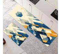 Kitchen Rug Set 2 Piece 40x60cm+40x120cm super Absorbent kitchen mat Quick Drying hallway runner rug, carpet runners Anti Fatigue non-Slip Washable Door Floor Mat for Bathroom Home Decor Modern 6-1116