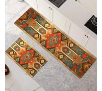 Kitchen Rug Set 2 Piece 50x80cm+50x150cm super Absorbent kitchen mat, Quick Drying hallway runner rug, carpet runners Anti Fatigue non-Slip Washable Door Floor Mat for Bathroom Home Decor Decor 6-640