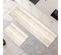 Kitchen Rug Set 2 Piece 70x100cm+70x210cm super Absorbent kitchen mat, Quick Drying hallway runner rug, carpet runners Anti Fatigue non-Slip Washable Door Floor Mat for Bathroom Home Decor Beige 6-504