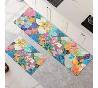 Kitchen Rug Set 2 Piece 70x100cm+70x210cm super Absorbent kitchen mat Quick Drying hallway runner rug carpet runners Anti Fatigue non-Slip Washable Door Floor Mat for Bathroom Decor Mandala 6-1352