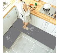 Kitchen Rug Set - 2 Piece Washable Rubber Backing Non-Slip Waterproof Kitchen Mats - Standing Anti-Fatigue Mats ,Dandelion Floor Mats For Home Office,45*80Cm+45*120Cm,Gray,45*80Cm+45*120Cm