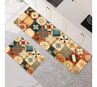 Kitchen Rug Set 2 Pieces Non Slip and Anti Fatigue Kitchen Mat Absorbent Carpet Hallway Runner Washable Rug and Floor Mats Dining Room Entryway and Home Decoration Traditional 80x120cm+80x240cm 1-803