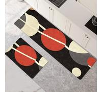 Kitchen Rug Set, 2 Pieces Non Slip and Anti Fatigue Kitchen Mat, Absorbent Carpet, Hallway Runner Washable Rug and Floor Mats, Dining Room, Entryway and Home Decoration Red 40x60cm+40x120cm 1-825