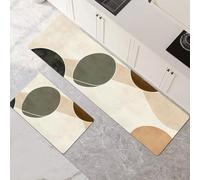 Kitchen Rug Set 2 Pieces Non Slip and Anti Fatigue Kitchen Mat Absorbent Carpet Hallway Runner Washable Rug and Floor Mats Dining Room Entryway and Home Decoration Abstract 50x80cm+50x150cm 1-1025