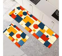 Kitchen Rug Set 2 Pieces Non Slip and Anti Fatigue Kitchen Mat Absorbent Carpet Hallway Runner Washable Rug and Floor Mats Dining Room Entryway and Home Decoration Colourful 50x80cm+50x150cm 1-1075