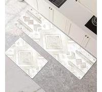 Kitchen Rug Set, 2 Pieces Non Slip and Anti Fatigue Kitchen Mat, Absorbent Carpet, Hallway Runner Washable Rug and Floor Mats, Dining Room, Entryway and Home Decoration Fashion 50x80cm+50x150cm 1-1049