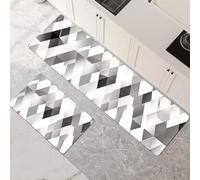 Kitchen Rug Set, 2 Pieces Non Slip and Anti Fatigue Kitchen Mat, Absorbent Carpet, Hallway Runner Washable Rug and Floor Mats, Dining Room, Entryway and Home Decoration Cream 90x140cm+90x270cm 1-935