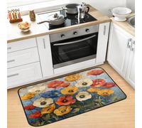 Kitchen Rug Vibrant California Poppies Kitchen Mat Bathroom Floor Mat Non Slip Doormat Anti Fatigue Carpet 39x20 in