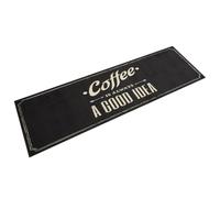 Kitchen Rug Washable Coffee Text 45x150 cm Velvet Berkfield Home Black One Size