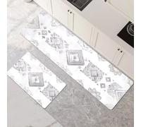 Kitchen Rug Washable Non-slip Kitchen Mat Set 2 Pieces, Super Absorbent Hallway Runner Rug, Quick Drying Floor Mat Carpet Runners for Home Decor Office, Laundry Room Fashion 30x50cm+30x90cm 1-1050
