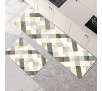 Kitchen Rug Washable Non-slip Kitchen Mat Set 2 Pieces, Super Absorbent Hallway Runner Rug, Quick Drying Floor Mat Carpet Runners for Home Decor Office, Laundry Room Classic 45x70cm+45x140cm 1-1058