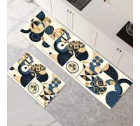 Kitchen Rug Washable Non-slip Kitchen Mat Set 2 Pieces, Super Absorbent Hallway Runner Rug, Quick Drying Floor Mat Carpet Runners for Home Decor Office, Laundry Room Arts 40x60cm+40x120cm 1-1110