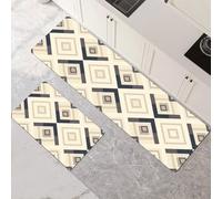Kitchen Rug Washable Non-slip Kitchen Mat Set 2 Pieces, Super Absorbent Hallway Runner Rug, Quick Drying Floor Mat Carpet Runners for Home Decor Office, Laundry Room Simple 60x90cm+60x180cm 1-764