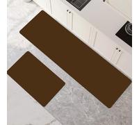 Kitchen Rug Washable Non-slip Kitchen Mat Set 2 Pieces, Super Absorbent Hallway Runner Rug, Quick Drying Floor Mat Carpet Runners for Home Decor Office, Laundry Room Brown 40x60cm+40x120cm 1-1096