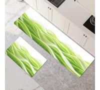 Kitchen Rug Washable Non-slip Kitchen Mat Set 2 Pieces, Super Absorbent Hallway Runner Rug, Quick Drying Floor Mat Carpet Runners for Home Decor Office, Laundry Room Plants 40x60cm+40x120cm 1-750