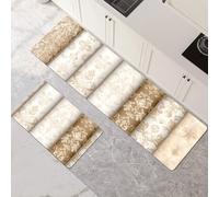 Kitchen Rug Washable Non-slip Kitchen Mat Set 2 Pieces, Super Absorbent Hallway Runner Rug, Quick Drying Floor Mat Carpet Runners for Home Decor Office, Laundry Room Stripe 40x60cm+40x120cm 1-746