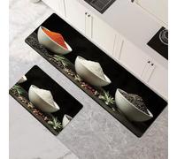 Kitchen Rug Washable Non-slip Kitchen Mat Set 2 Pieces Super Absorbent Hallway Runner Rug, Quick Drying Floor Mat Carpet Runners for Home Decor Office, Laundry Room Traditional 70x100cm+70x210cm 1-664