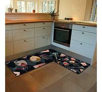 Kitchen Rugs and Mats Set of 2 Pieces Anti Fatigue Standing Mat Wonderland Floating Decoration Non Slip Washable Comfort Flooring Carpet Runner for Kitchen Home