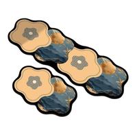 Kitchen Rugs，Luxury Oriental Irregular-Shape Kitchen Rug Set 2-Piece, Waterproof Non-Slip Anti-Fatigue Standing Mat, Unique Retro Landscape Floral Bird Decorative Floor Pad for Farmhouse Home D