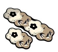 Kitchen Rugs，Luxury Oriental Irregular-Shape Kitchen Rug Set 2-Piece, Waterproof Non-Slip Anti-Fatigue Standing Mat, Unique Retro Landscape Floral Bird Decorative Floor Pad for Farmhouse Home D