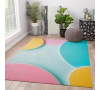 Kitchen Rugs Non Slip Washable Area Rugs for Entryway 180x240 Rug Pastel Abstract Ultra-Thin Indoor Door Mat Small Carpet for Bathroom Bedroom Entry Colorful Geometric Area Rug Nursery Dorm Decor