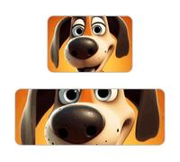 Kitchen Rugs Sets of 2,Non Slip Washable Kitchen Mats for Floor,Thick Soft Kitchen Runner Rugs Comfort Standing Desk Mat Big Eyed Puppy Carpet for Laundry, Sink, Office, Home, 17"x47"+16"x24"