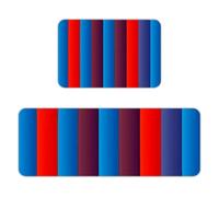 Kitchen Rugs Sets of 2,Non Slip Washable Kitchen Mats for Floor,Thick Soft Kitchen Runner Rugs Comfort Standing Desk Mat Red Blue Vertical Carpet for Laundry, Sink, Office, Home, 17"x47"+16"x24"