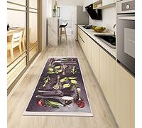 KITCHEN RUGS SMALL SIZE NON SLIP BACKING for KITCHEN HALL LONG RUNNER FLOOR MAT RUG MACHINE WASHABLE AT 30 DEGREE | FLAVOURED DESIGN 45x75 CM