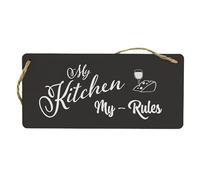 Kitchen Rules: Funny Plywood Hanging Sign for Food Lovers and Cooks - Decorate your Walls with this Unique Kitchen Wall Sign