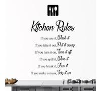 Kitchen Rules - If You use it wash it, If You take it Out Put it Away - Home Wall Art Sticker [Large] [Black]