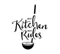 Kitchen Rules Restaurant Food Business Wall Decals 36x45.1cm Self Adhesive Small Black