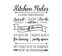 Kitchen Rules Vinyl Wall Decal Restaurant Dinning Room Decoration Kitchen Quotes Vinyl-S-42x55cm-Black