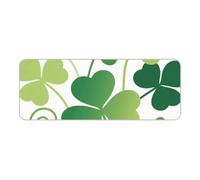 Kitchen Runner Rug Long 45x120cm, Anti Fatigue Non-Slip Floor Mat for Standing, Washable Flannel Rugs Green Clover Leaves Runner Rug for Kitchen, Hallways, Entryway, Bedroom