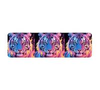 Kitchen Runner Rug Long 45x152cm, Anti Fatigue Non-Slip Floor Mat for Standing, Washable Flannel Rugs Fire Tiger Runner Rug for Kitchen, Hallways, Entryway, Bedroom