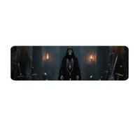 Kitchen Runner Rug Long 45x152cm, Anti Fatigue Non-Slip Floor Mat for Standing, Washable Flannel Rugs Dark Skeleton Runner Rug for Kitchen, Hallways, Entryway, Bedroom