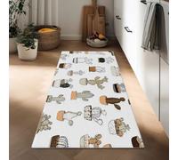 Kitchen Runner Rugs 40 x 120 cm Hand-Drawn Cactus long Non-slip Washable, Minimalism Thin Low Pile Runners for Hallways Floor Carpet for Indoor Bedroom Entryway