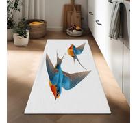 Kitchen Runner Rugs 50 x 140 cm Birds Swallows long Non-slip Washable, Minimalism Thin Low Pile Runners for Hallways Floor Carpet for Indoor Bedroom Entryway