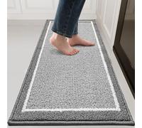 Kitchen Runner Rugs Non Slip Washable Long Kitchen Rugs Absorbent Dirt Resist Runners for Kitchen Floor Mat in Front of Sink Rug, Laundry, Entryway Floor Runner 20"x47", Grey
