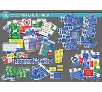 Kitchen safety signs Complete Pack of 116 stickers - Various sizes Self adhesive stickers