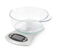 Kitchen Scale Black 1.8L Detachable Bowl LCD Timer Clock 5kg Add & Weigh Metric.