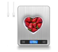 Kitchen Scales, 20Kg/1g Digital Kitchen Scale USB Powered Balance Multifunction Food Scale for Baking Cooking Household Weigh Electronic Scale(Silver)